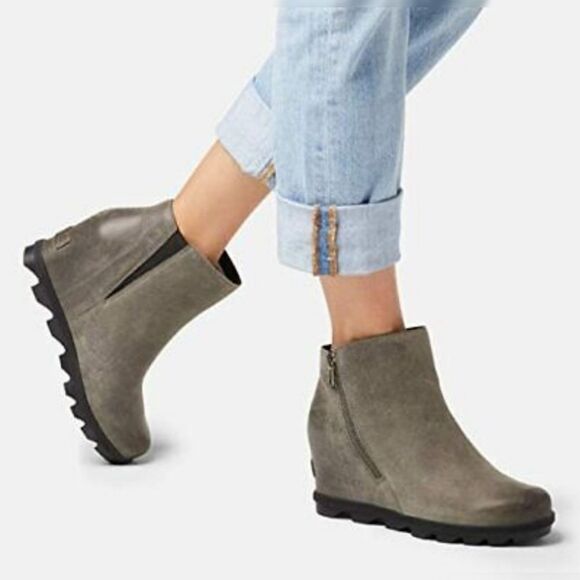SOREL JOAN OF ARCTIC WEDGE II ZIP BOOTIE SIZE Charcoal Gray Sz 8 - Picture 8 of 8